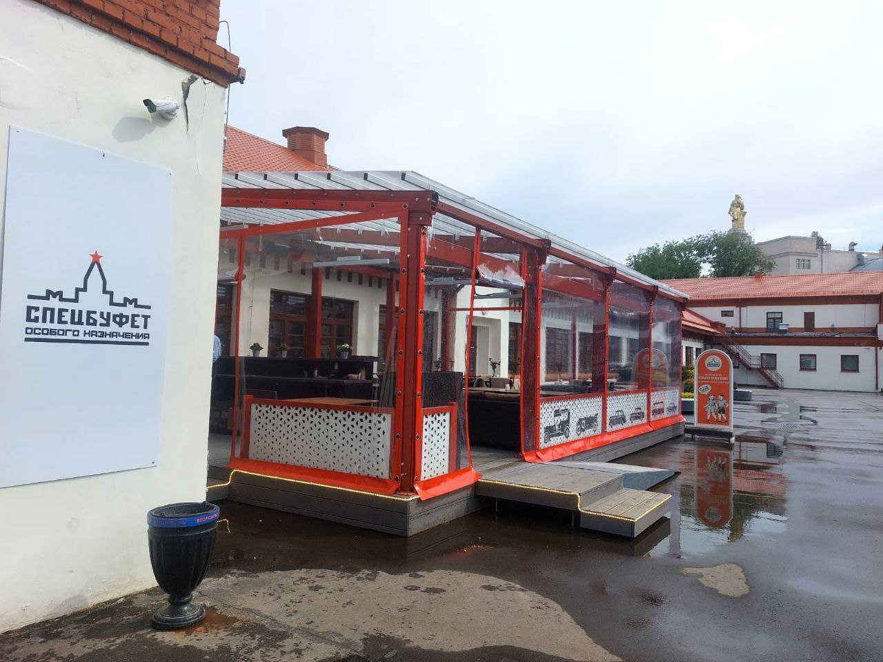 ПВХ шторы для летней террасы кафе в городе Дятьково